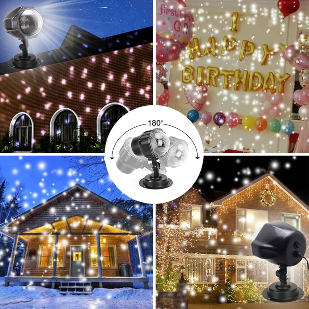 Світлодіодний проектор сніжинок Snowflake Lamp IP65, LED різдвяна ілюмінація для дому та вулиці, пульт, таймер, водонепроникний Київ - фото 18