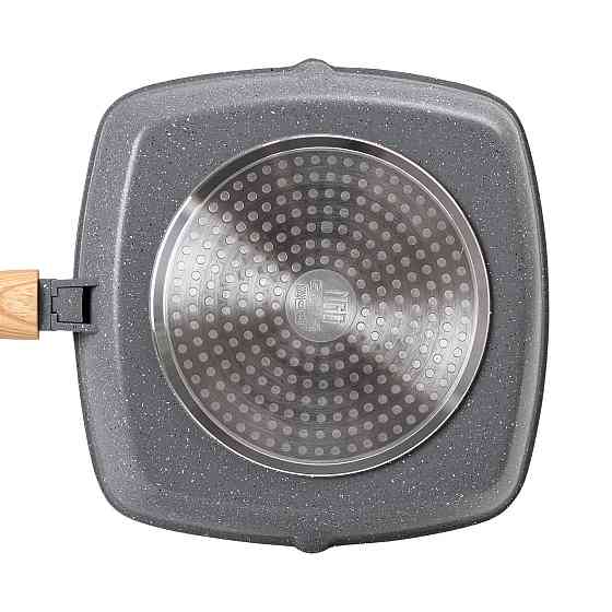 MGC Алюмінієва сковорода-гриль 28 см зі скляною кришкою Квадрат сірий MGC HP-4-462G Киев