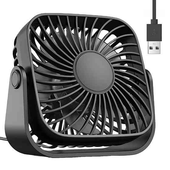 USB вентилятор настільний 5Вт (3 режими) Topk,Чорний SBR Київ