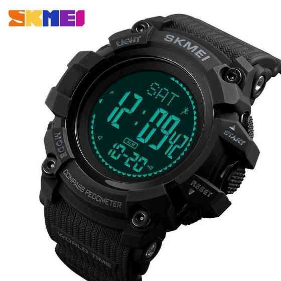 Cпортивные часы Skmei 1356 Compass с компасом тактические ударопрочные (Черный) Винница