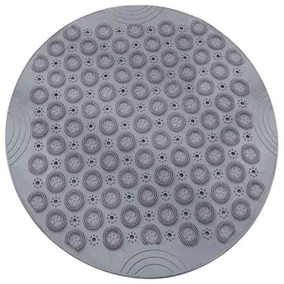 Силиконовый круглый коврик противоскользящий Bathlux на присосках для ванны и душа 55х55 см, Серый Каменец-Подольский