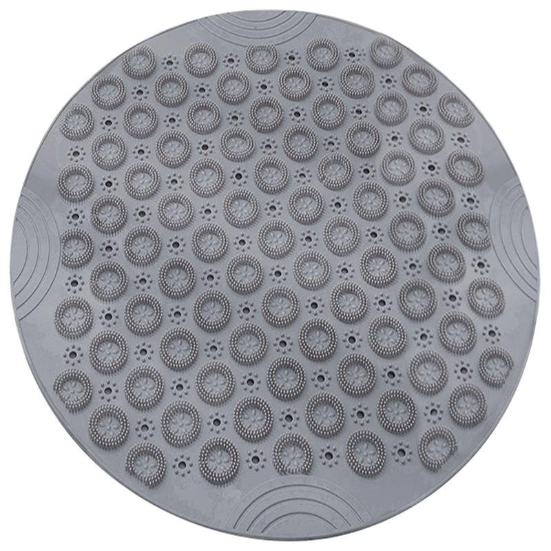 Силиконовый круглый коврик противоскользящий Bathlux на присосках для ванны и душа 55х55 см, Серый Каменец-Подольский - изображение 3