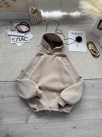 Жіноча стильна тепла худі з фіксаторами цільна турцька тринитка на флісі Одеса