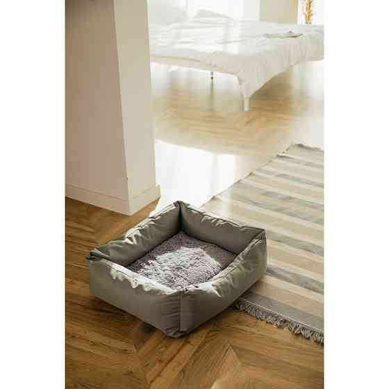 Водоотталкивающий лежак со съемным чехлом и двухсторонней меховой подушкой Incor Серый XL (90/80/20) Киев