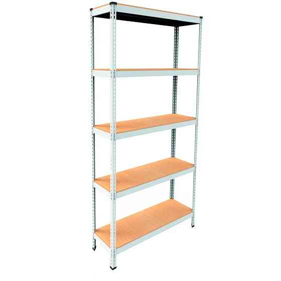 Металевий стелаж Emby Light Series (розмір 2100х900x300мм) 5 полиць ДСП до 100кг Білий Київ