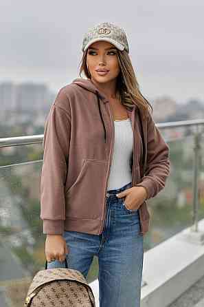 Тепла кофта худі оверсайз жіноча "Glen" | Норма та батал Капучино, 50-52 Київ