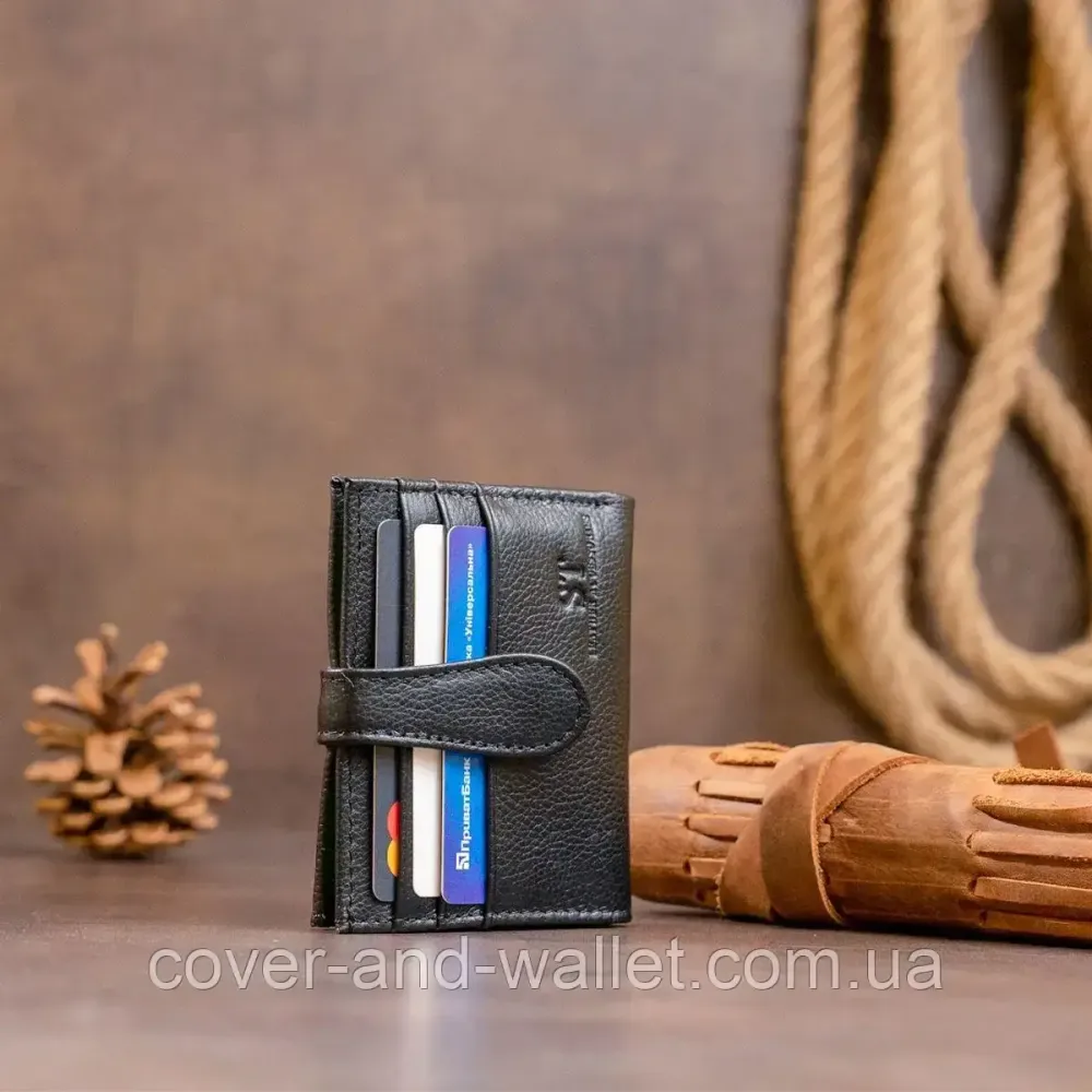 Тонкий компактний мужской кошелек на много карточек из натуральной кожи ST Leather 6073 Киев - изображение 8