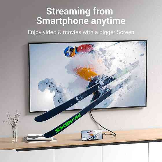 Кабель USB 3.1 Type-C M - HDMI M, 2.0m v.2.0 4K 60Hz Aluminum Alloy Type чорний Vention Винница