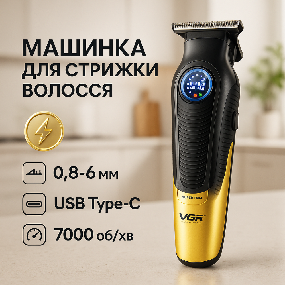 Машинка для стрижки волосся з універсальним живленням, Домашня машинка акумуляторна для стрижки волосся CK-19 Львів - фото 16