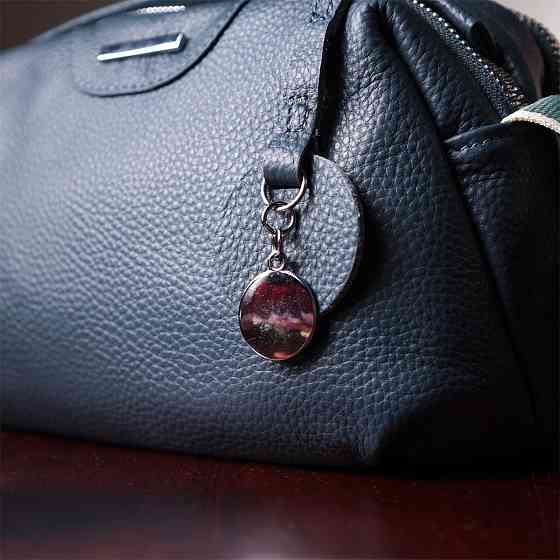 Отменная сумка на каждый день с двумя отделениями из натуральной кожи Синяя (Vintage) Киев