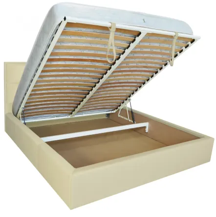 Ліжко Двоспальне Sheffield Comfort 160 х 190 см Fly 2207 A1 З підйомним механізмом та нішою для білизни Бежевий Київ