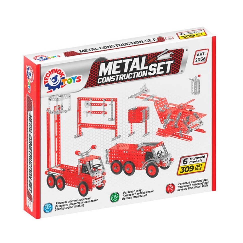 Дитячий Конструктор металевий "Пожежна техніка" ТехноК 2056TXK, 309 деталей Вінниця - фото 1