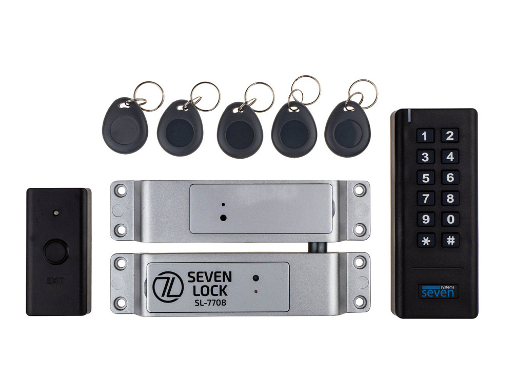 Бездротовий комплект контролю доступу SEVEN LOCK SL-7708 black Київ - фото 1