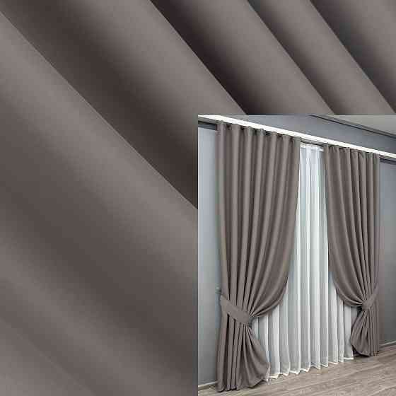 Комплект готовых штор VR-Textil Блэкаут Midnight № 1228ш Серый 200х270 см 2 шт (32-281) Киев