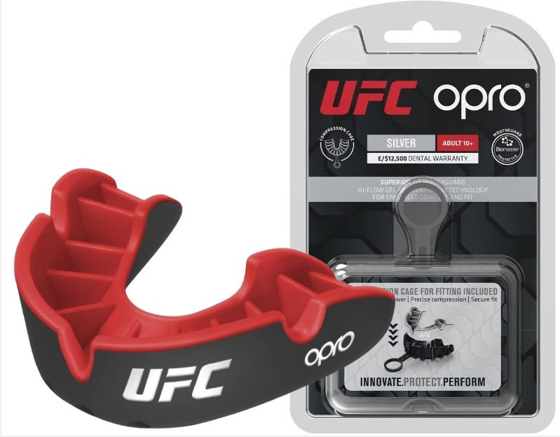 Капа OPRO Silver UFC доросла (вік 11+) Black/Red (ufc.102514001) Луцк - изображение 10