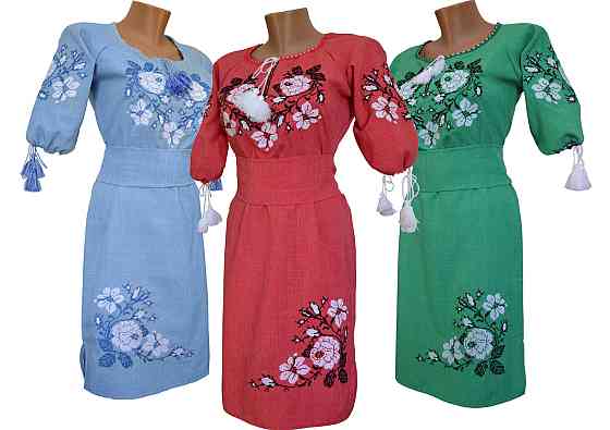 Вишите плаття з ніжним орнаментом у українському стилі «Троянди» 60 Київ