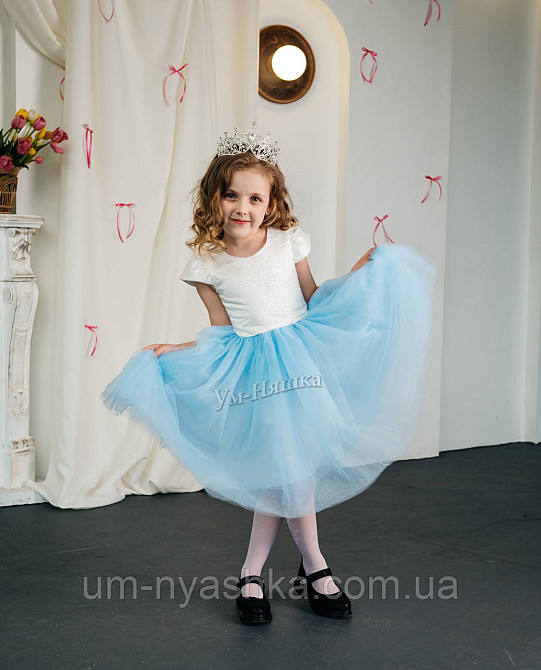 Детское нарядное голубое платье с блестками 104-120 Кривой Рог - изображение 2