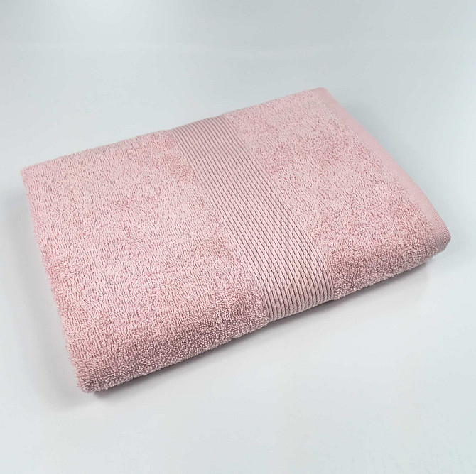 Набор махровых полотенец с бордюром 3шт GM Textile 50х90см, 50х90см, 70х140см 400г/м2 (Розовый) Сумы - изображение 5