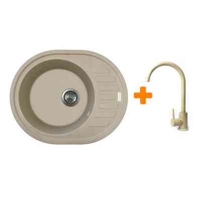 Мойка кухонная Adamant Ovum Сахара + змішувач (1824296910402) Вінниця