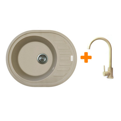 Мойка кухонная Adamant Ovum Сахара + змішувач (1824296910402) Вінниця - фото 1