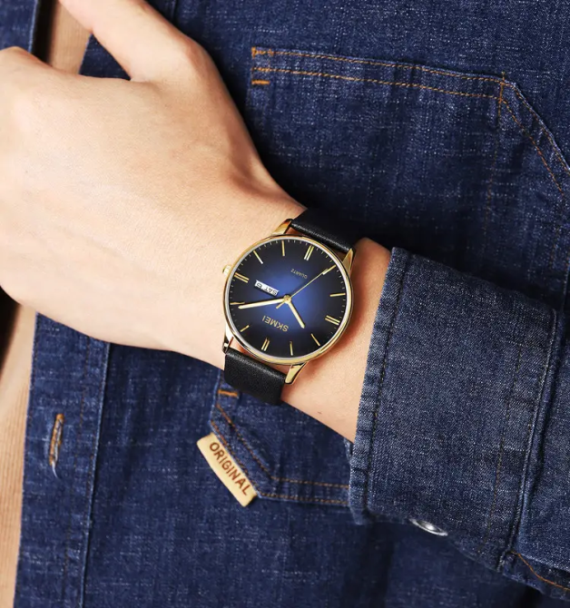 Годинник чоловічий класичний Skmei 2250 (Чорний із золотистим корпусом) Вінниця - фото 7