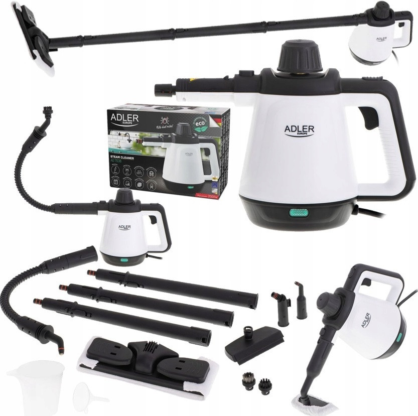 Многофункциональный Ручной Пароочиститель 450 мл (13 насадок) пар 44 г/мин Adler AD 7038 ,мощность 2000 Вт Нововолынск - изображение 1