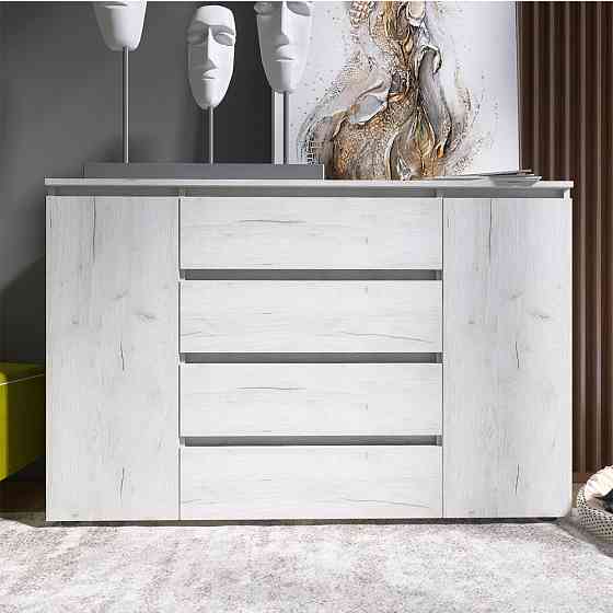 Комод Еверест КЛ-4 Лайт (телескопічні) 140х38х93 см Дуб Крафт білий (DTM-071077) Львів