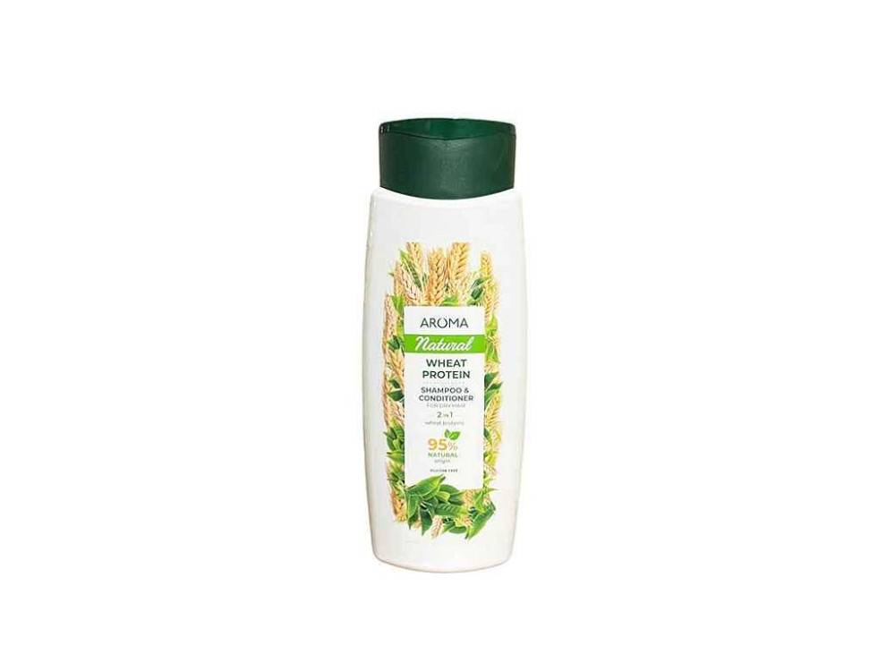 Шампунь 400мл и кондиционер 2 in 1 Natural Пшеничный протеин ТМ AROMA Киев - изображение 1