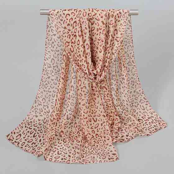 Жіночий шифоновий шарф з леопардовим принтом 150 на 45 см леопардовий Київ