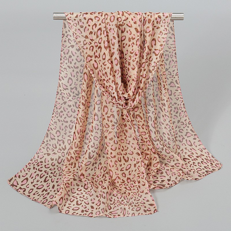 Жіночий шифоновий шарф з леопардовим принтом 150 на 45 см леопардовий Київ - фото 1