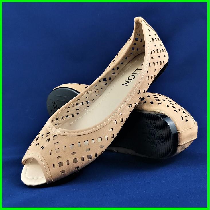 .Женские Летние Балетки с Открытым Носиком Бежевые Мокасины Туфли (размеры: 36,37,38,39) - 05-6 Днепр - изображение 7
