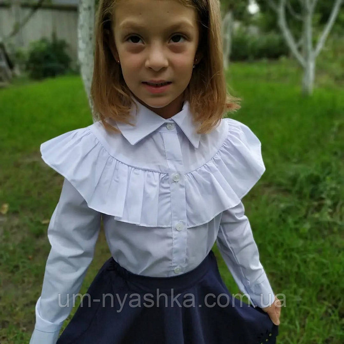 Гарна шкільна блузка з довгим рукавом 116-140 Кривий Ріг - фото 1