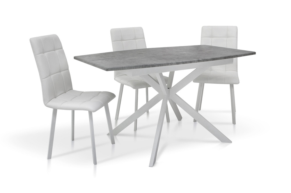 Стіл Річард 140(+40)*85 білий метал/мрамор світл Киев - изображение 3