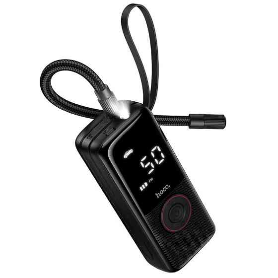 Автомобільний насос HOCO ZP18 Enlighten portable smart air pump Black Одеса