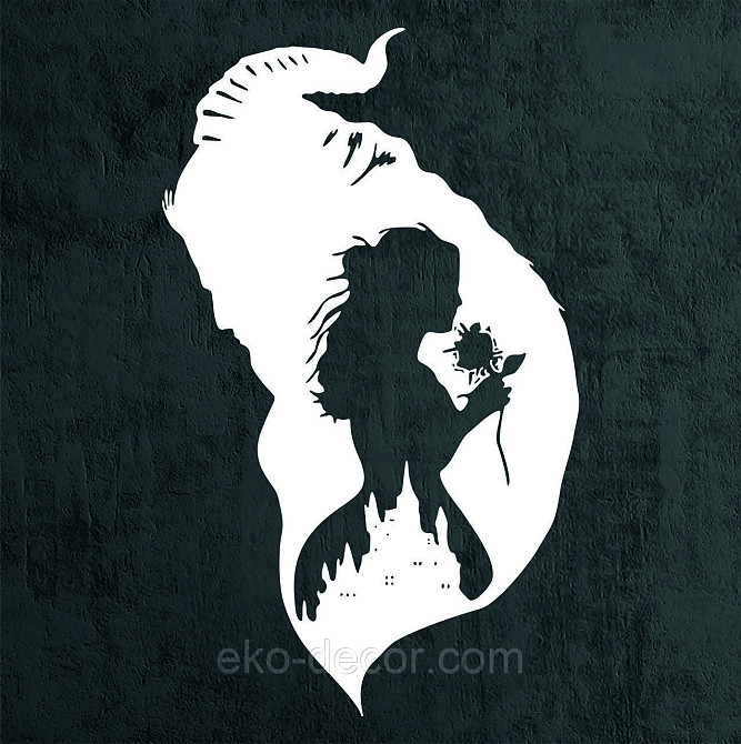 Декоративное настенное Панно «Красавица и чудовище», Декор на стену 70*42 см, Белый Киев - изображение 6