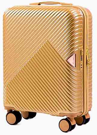 Чемодан пластиковый Wings WN01 маленький 55 см золотистый Киев