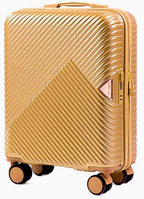 Чемодан пластиковый Wings WN01 маленький 55 см золотистый Киев - изображение 1