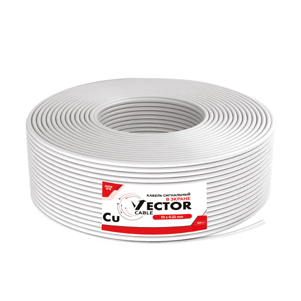 Кабель сигнальний Vector 10х0.22 Cu екран 100m (35-00004) Київ - фото 3