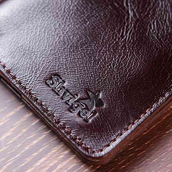 Стильное кожаное портмоне для мужчин Shvigel 16610 Коричневый Киев