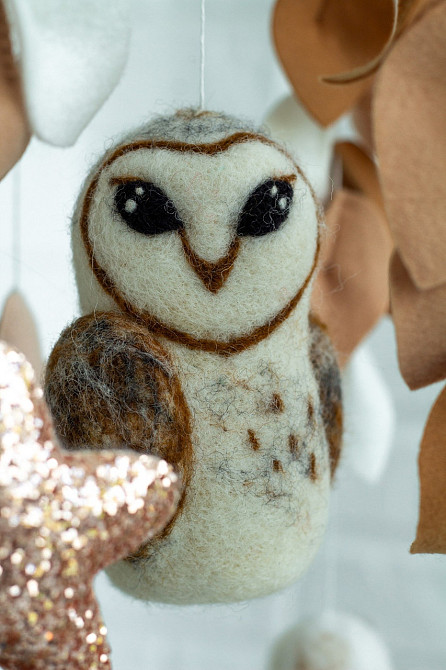 Дитячий музичний мобіль на ліжечко для немовлят WooolyWool «Сова» з 35 мелодіями Київ - фото 3