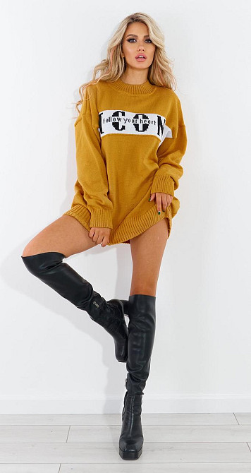 Светр туніка з написом (48-52) Київ - фото 1