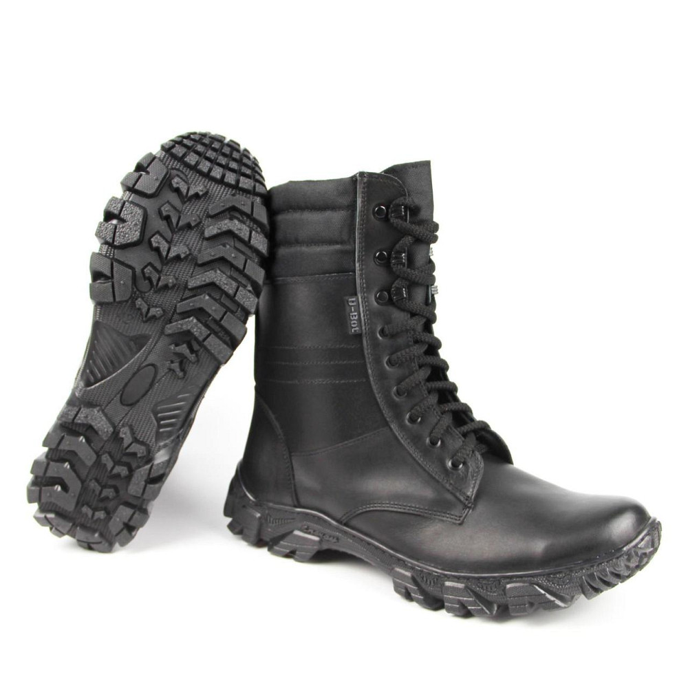 Чоловічі військові шкіряні демісезонні берці Спринт чорні, міцні тактичні берці прошити та проклеєні Львів - фото 5