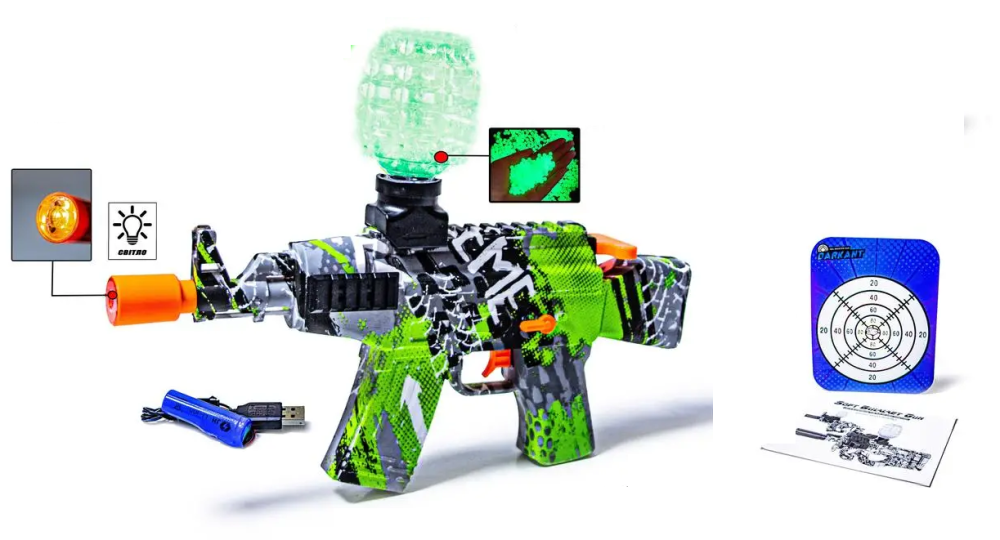 Автоматичний автомат на орбізах, на акумуляторі, кулі неонові - світяться у темряві, код 555A-1Y Одеса - фото 1