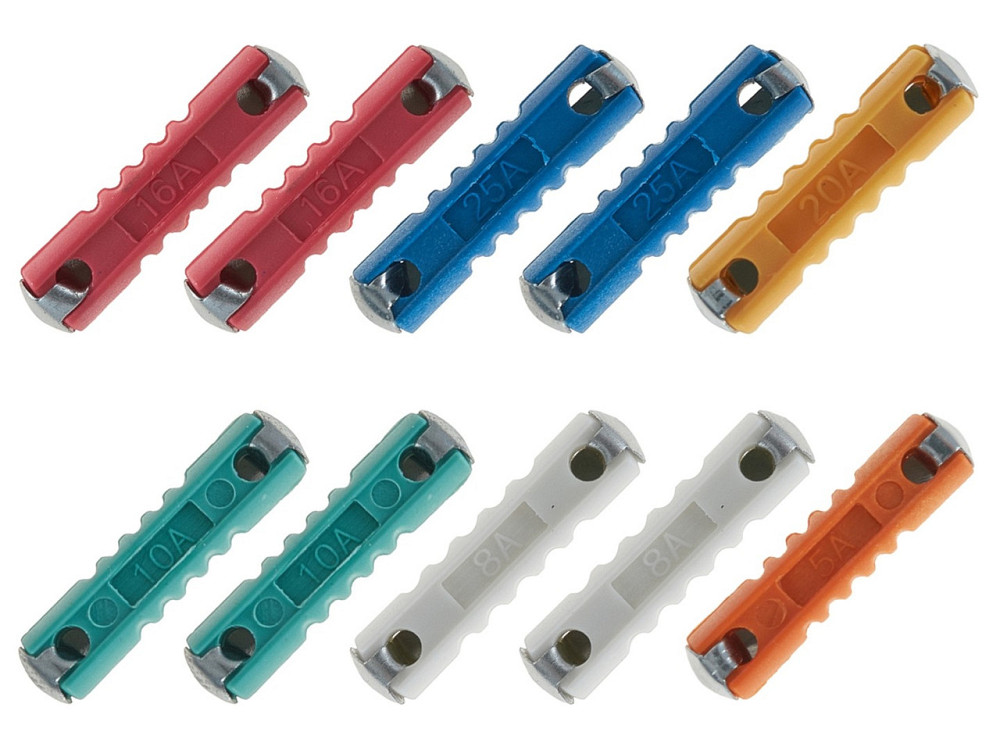 РемНабір циліндричних запобіжників автомобілів, мотоциклів та ін. "GeKo"  5А -  25А, комплект 10 штук Стрий - фото 2