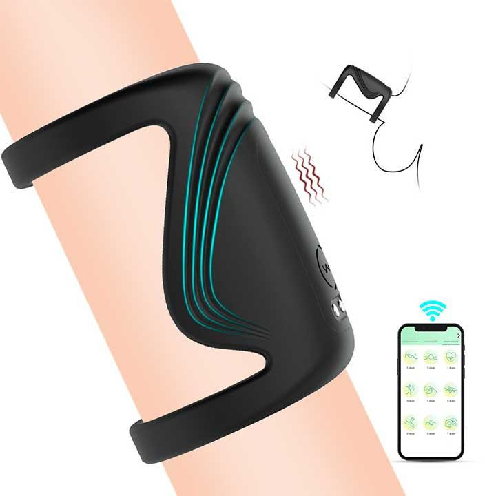 Смарт насадка на пеніс із вібрацією Black Velvets Sleeve чорний Вінниця - фото 2