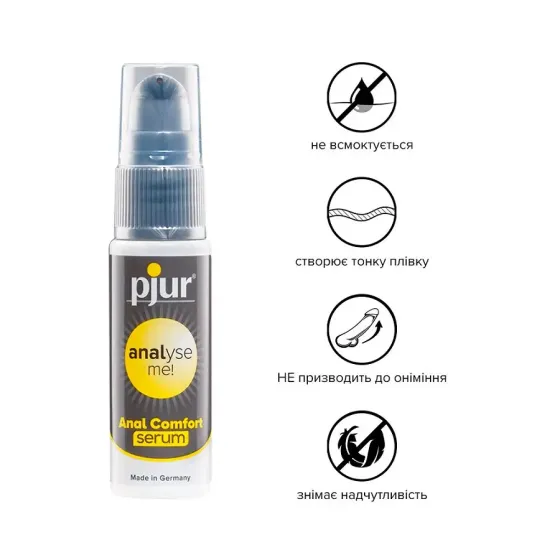 Розслаблювальний анальний гель pjur analyse me! Serum 20 мл, створює плівку, концентрований Львів