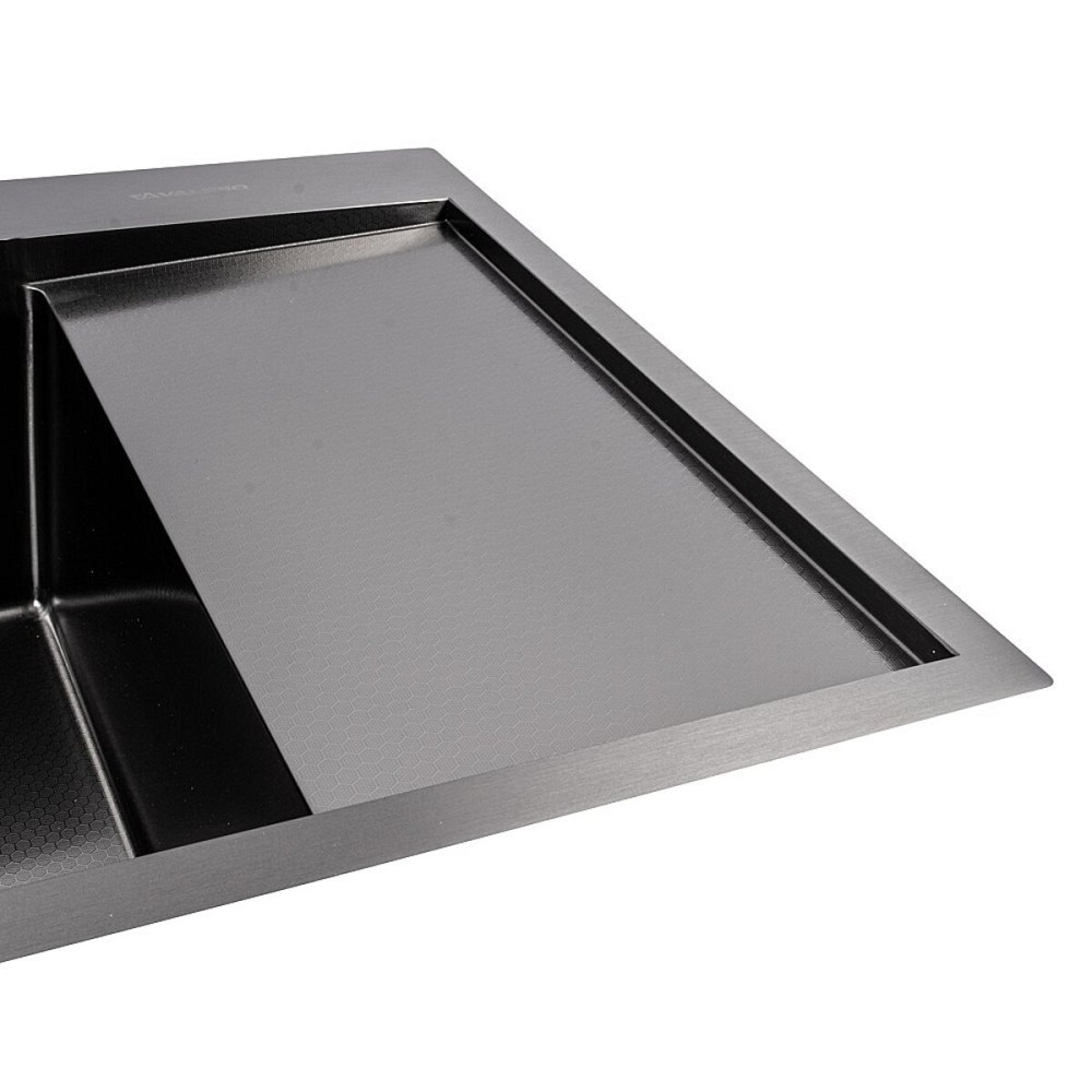 Кухонна мийка 65*50 L PVD чорна VALESO Handmade DÉCOR (сифон круглий, 3,0/0,8) Коломыя - изображение 3