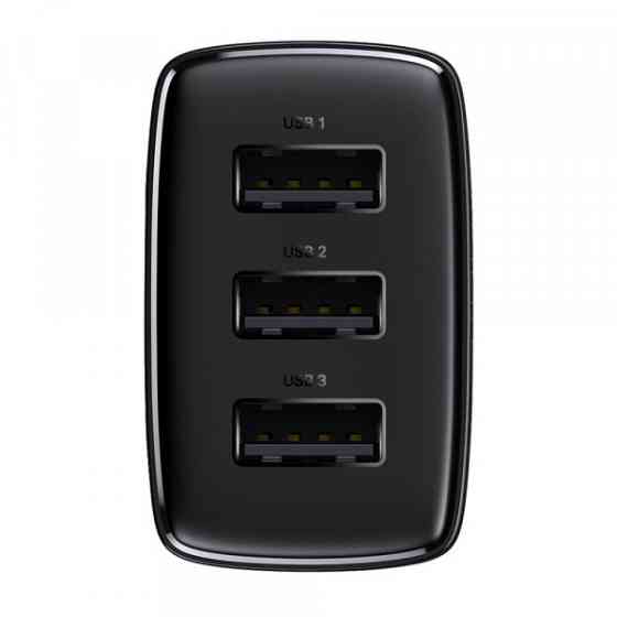 Зарядний пристрій 3xUSB 17W (USB-A) чорний Baseus (CCXJ020101) Київ