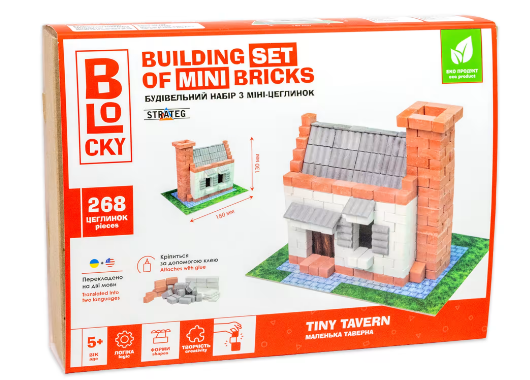 Будівельний набір для творчості з міні-цеглинок BLOCKY Маленька Таверна  Strateg (31006), шт Київ - фото 1