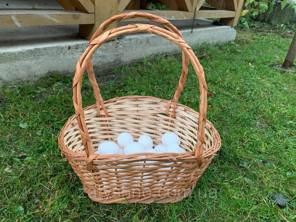 Корзина плетеная вместительная | корзина из лозы с высокими ручками |плетеная корзина Киев - изображение 2